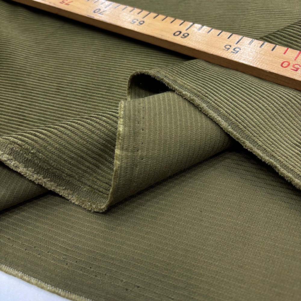 Fitilli Kadife Kumaş Haki Yeşili