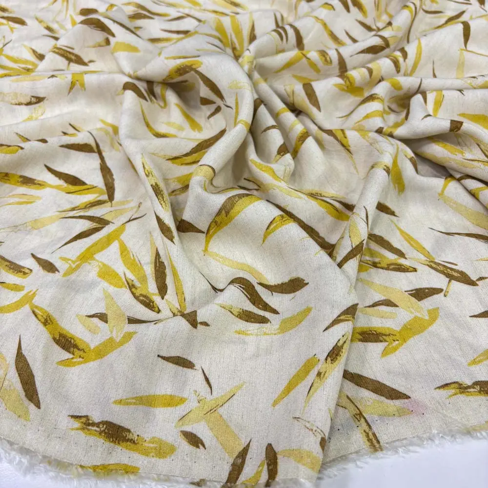 Desenli İpek Vual Kumaş