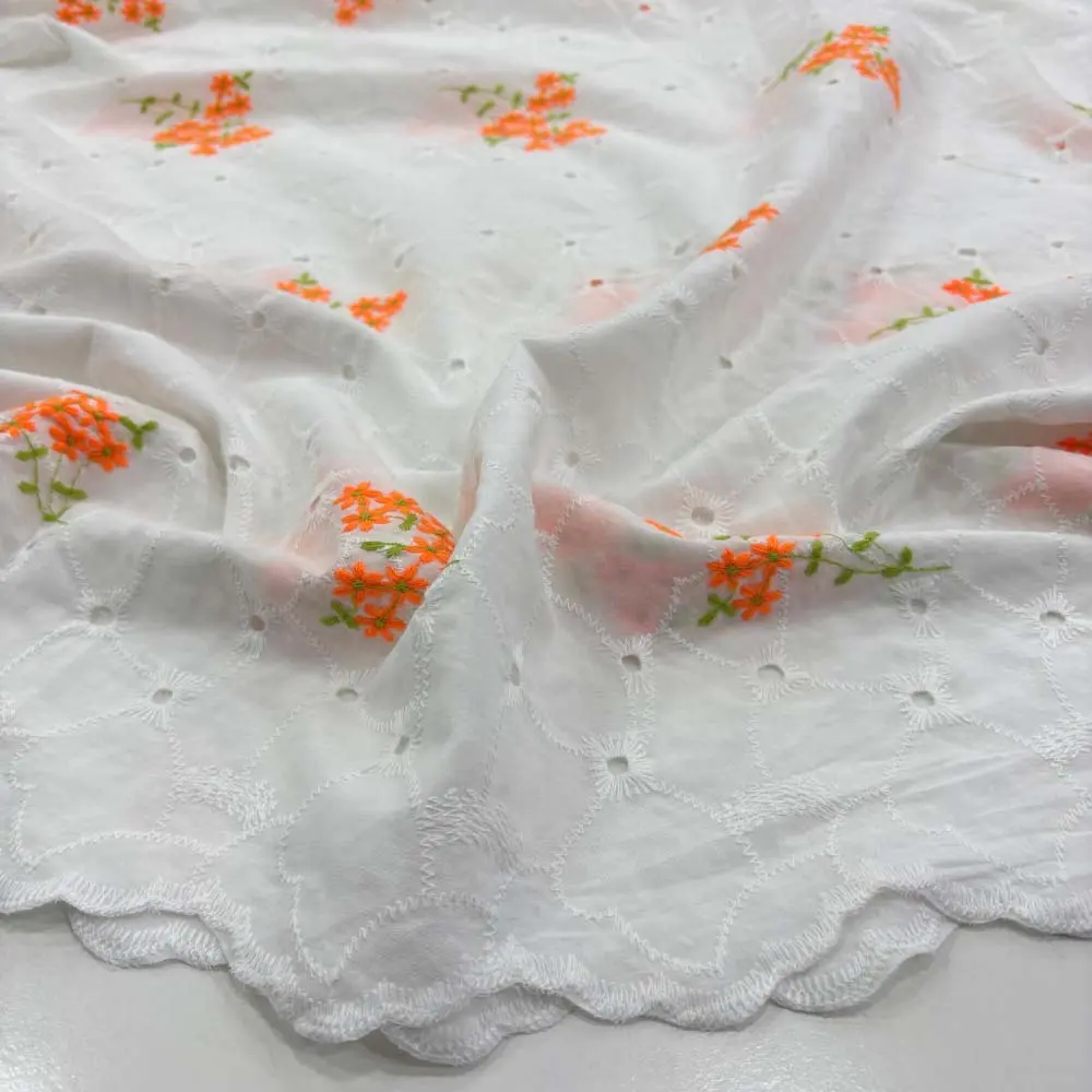 Nakışlı Fisto Kumaş Kırık Beyaz