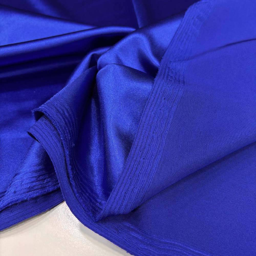 Saten Jarse Kumaş Saks Mavisi