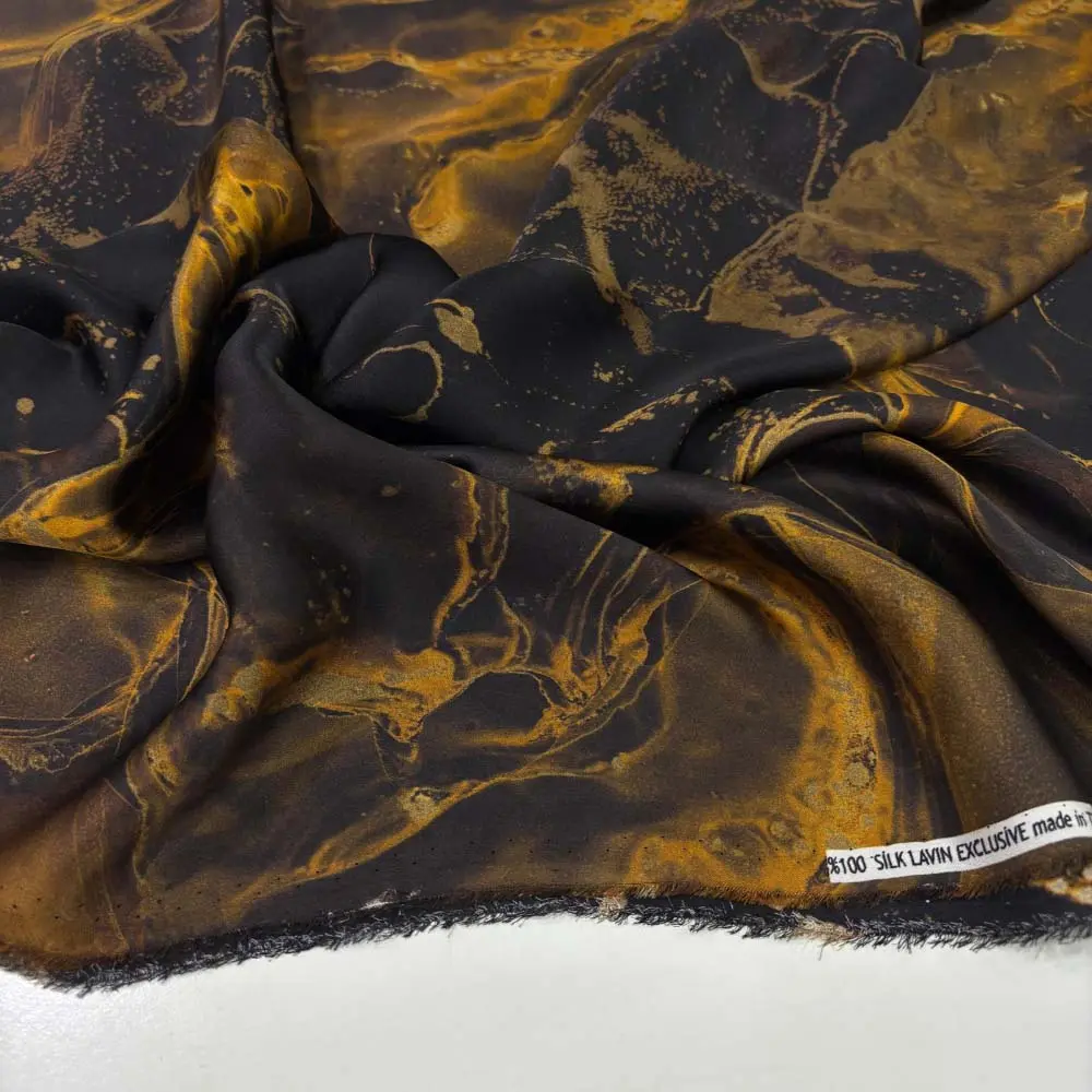 Desenli % 100 İpek Saten Kumaş