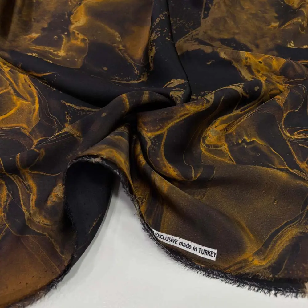 Desenli % 100 İpek Saten Kumaş