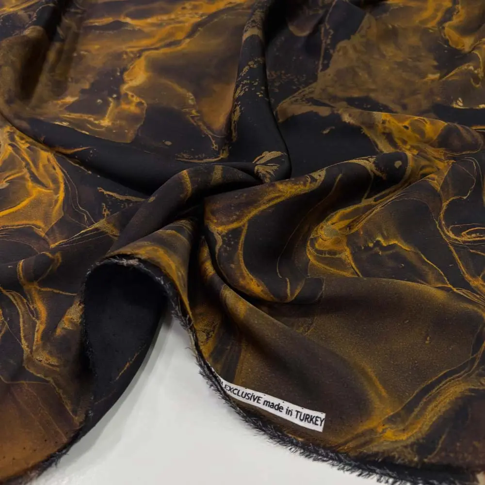 Desenli % 100 İpek Saten Kumaş