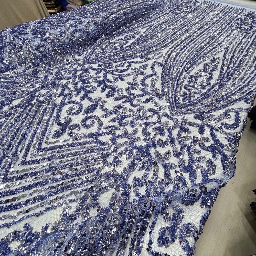 Pul İşlemeli Kumaş Mavi Pul İşlemeli Kumaş Mavi