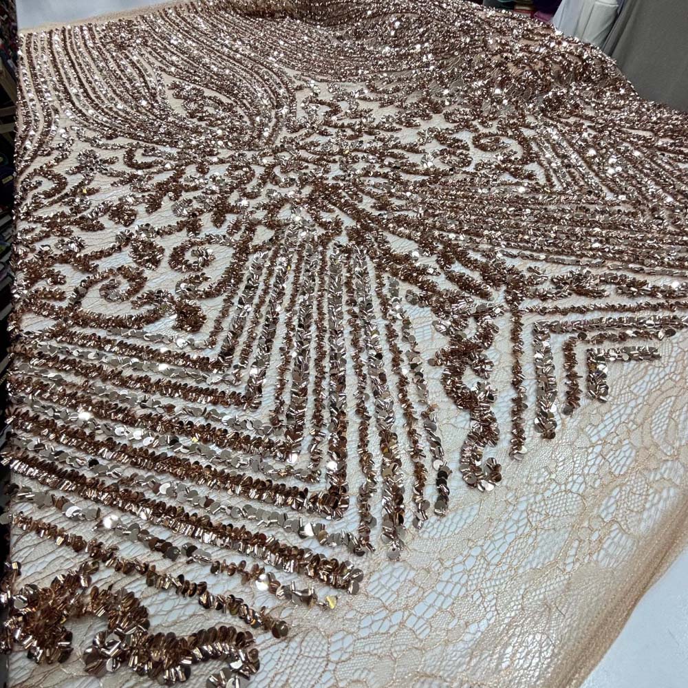 Pul İşlemeli Kumaş Somon Pul İşlemeli Kumaş Somon