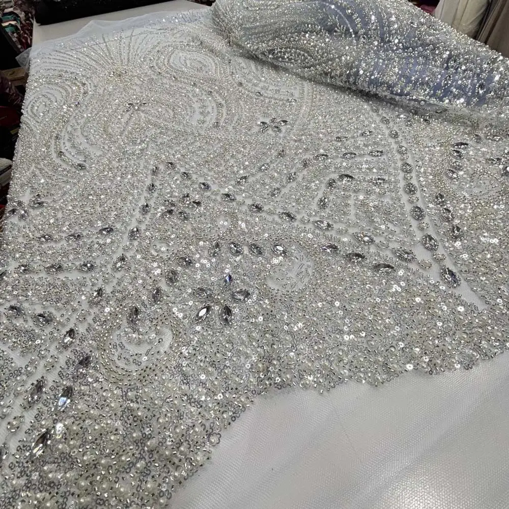 Taşlı Dantel Kumaş Açık Bebe Mavisi