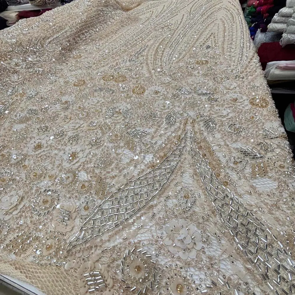 Taşlı Dantel Kumaş Açık Somon