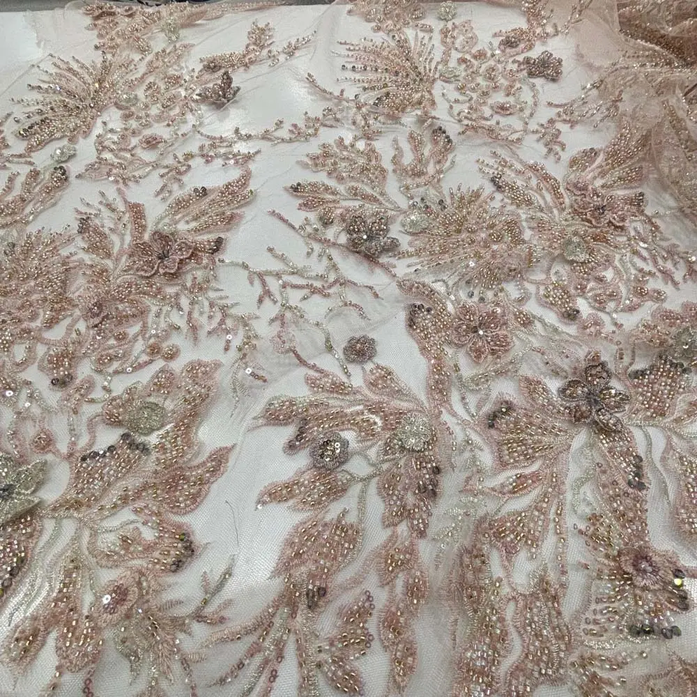 Üç Boyutlu Taşlı Dantel Kumaş