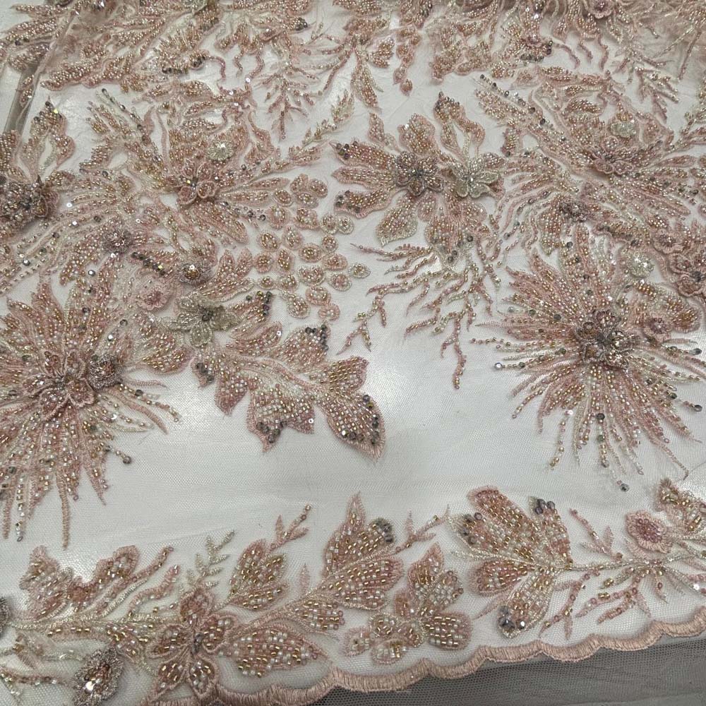 Üç Boyutlu Taşlı Dantel Kumaş
