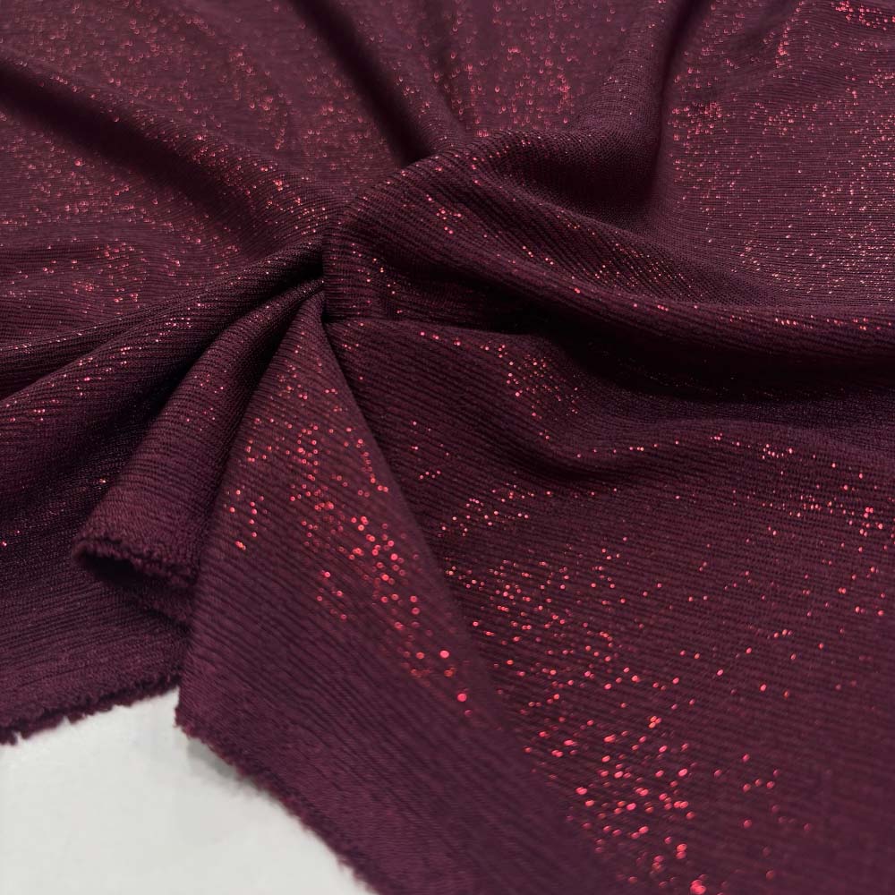 Simli Örme Kumaş Bordo Simli Örme Kumaş Bordo