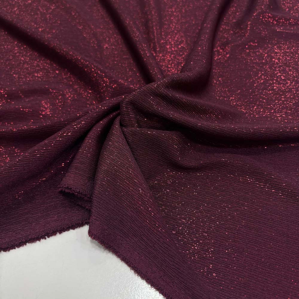 Simli Örme Kumaş Bordo Simli Örme Kumaş Bordo