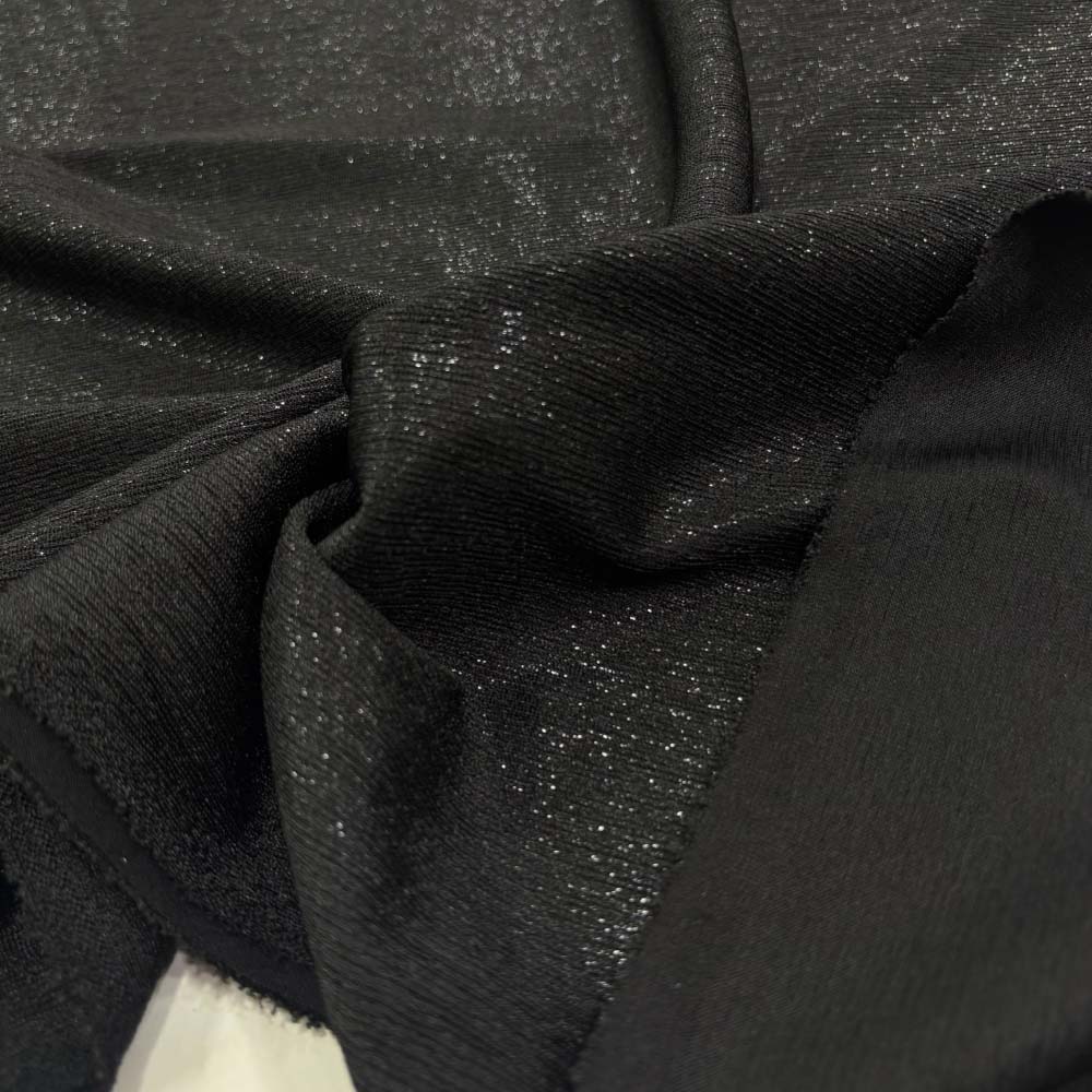 Simli Örme Kumaş Siyah Simli Örme Kumaş Siyah
