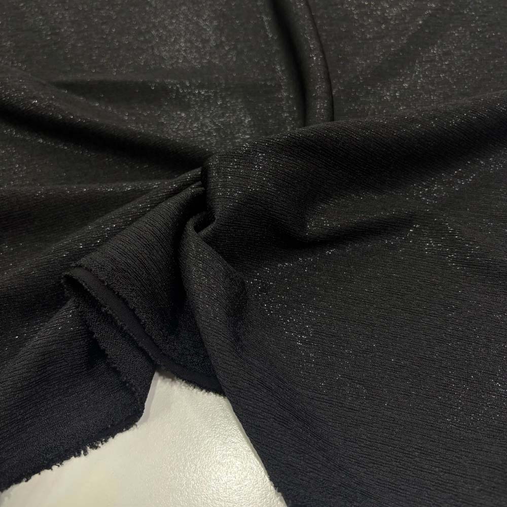 Simli Örme Kumaş Siyah Simli Örme Kumaş Siyah