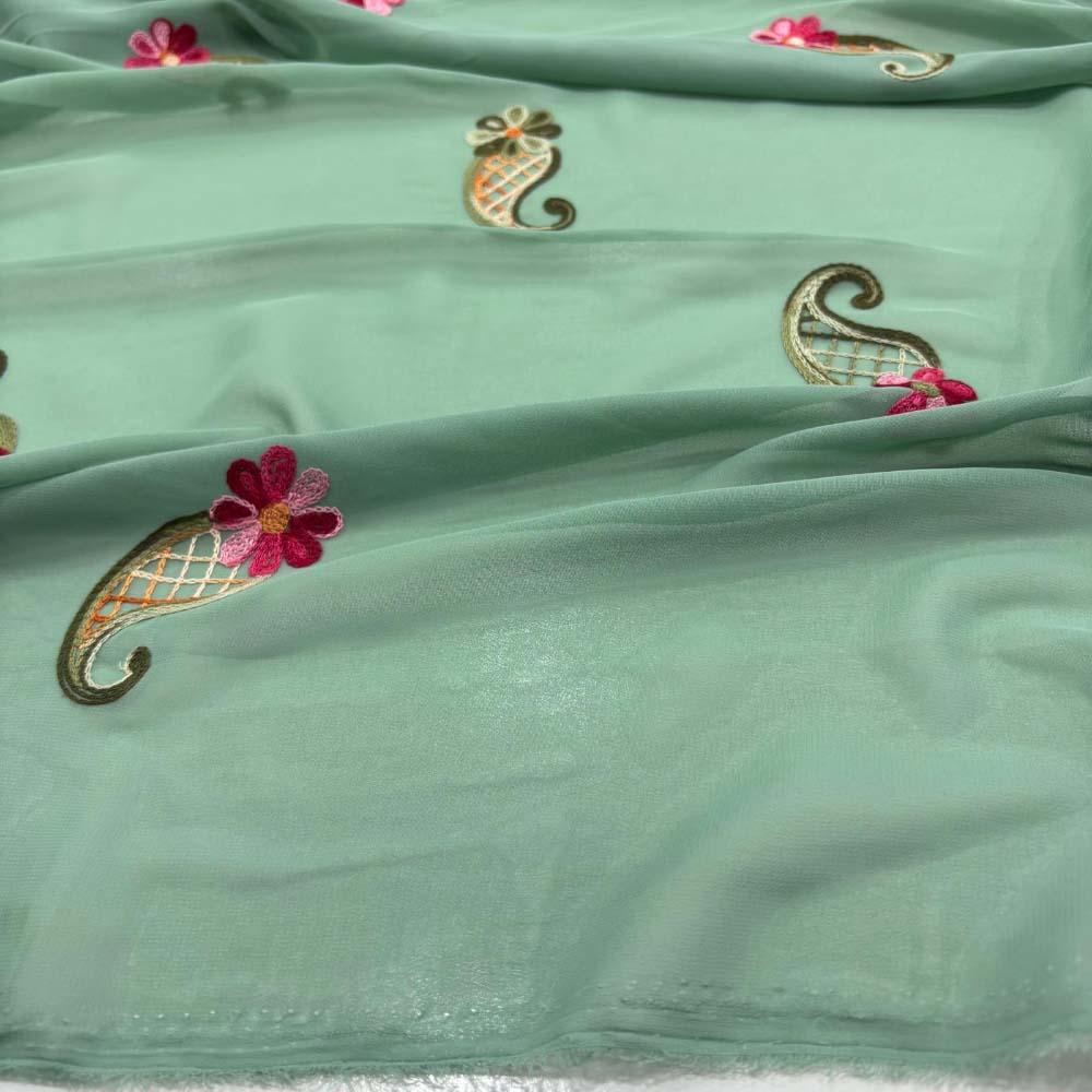 Nakışlı Şifon Kumaş Mint Yeşili Nakışlı Şifon Kumaş Mint Yeşili