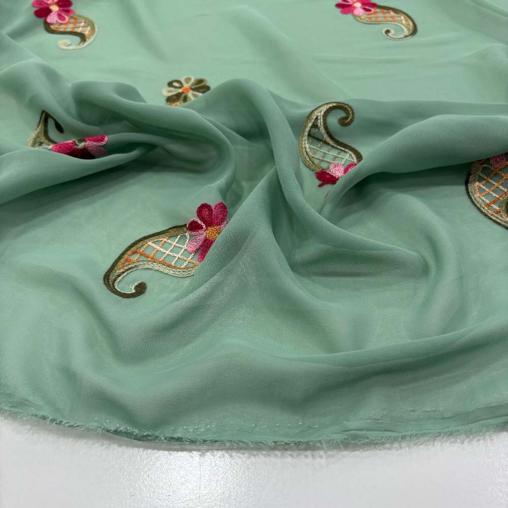Nakışlı Şifon Kumaş Mint Yeşili Nakışlı Şifon Kumaş Mint Yeşili